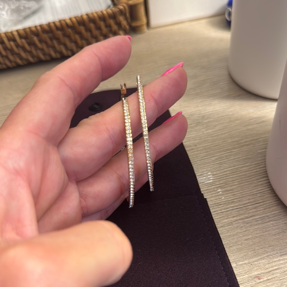 Nadri Gold Inside Out Hoops (cz)